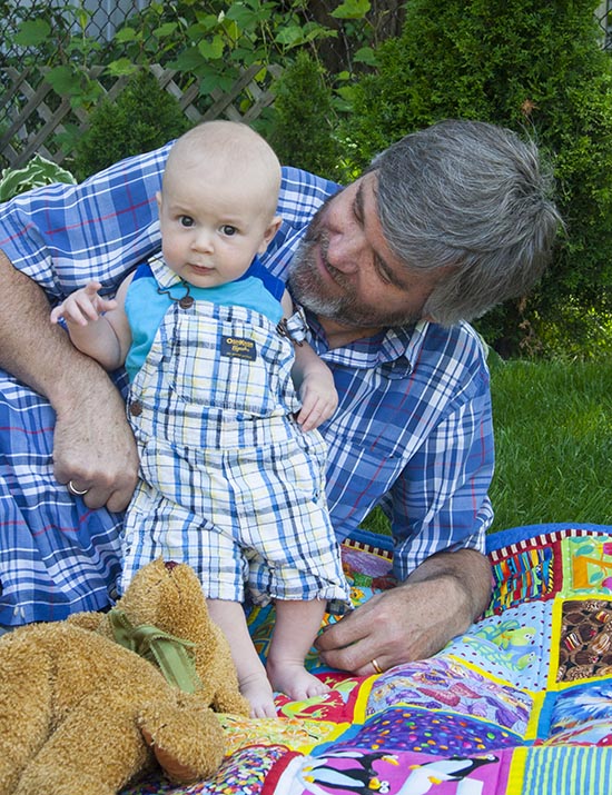 Leaning Against Grandpa